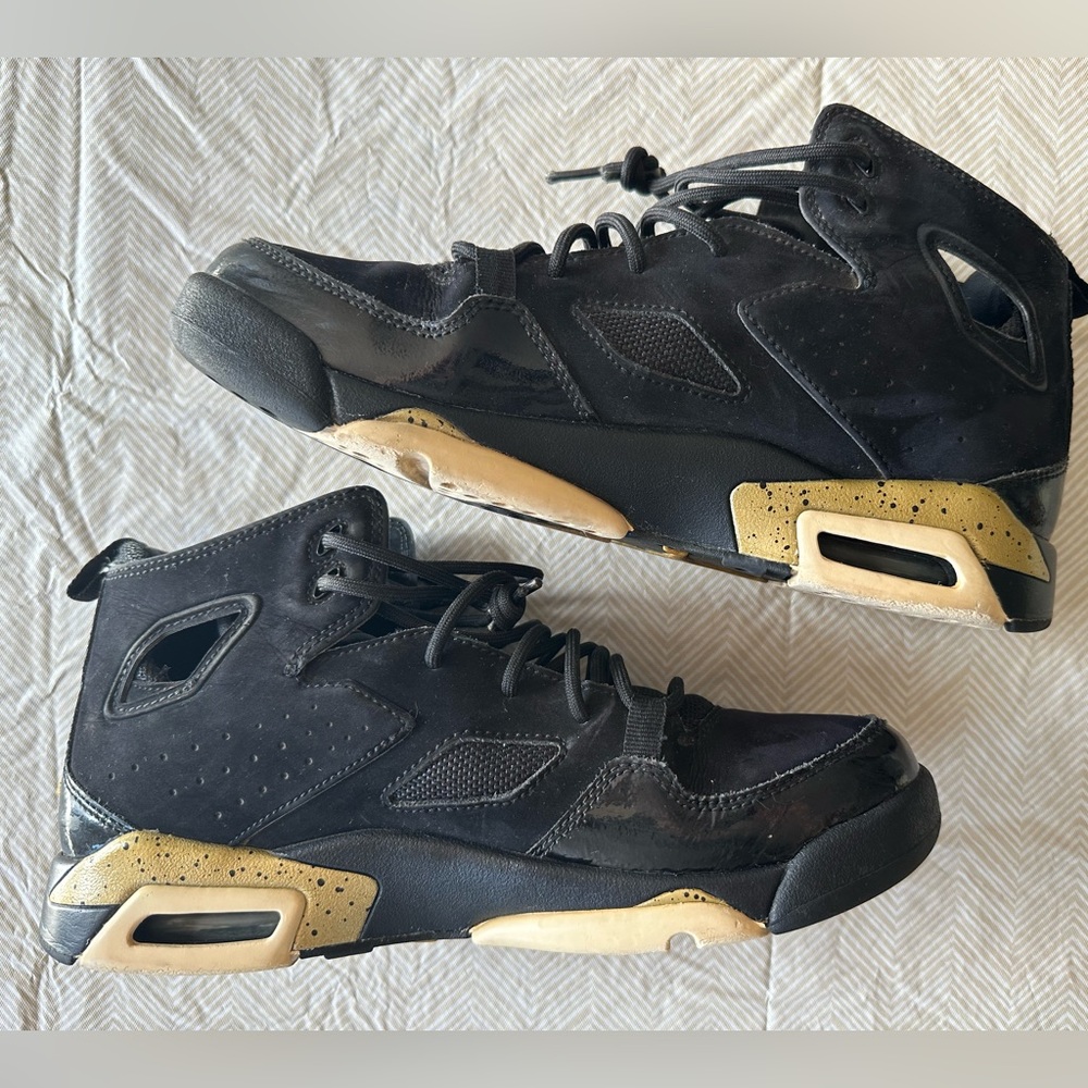 Nike Air Jordan Fight Club 91 Youth 6.5 Black Gold Basketball Shoe Unisex Boys
